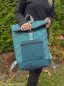 Preview: beschichtete Baumwolle Fächerdesign petrol